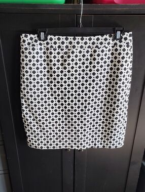 Cynthia Rowley Black and White Geometric Pencil Skirt
